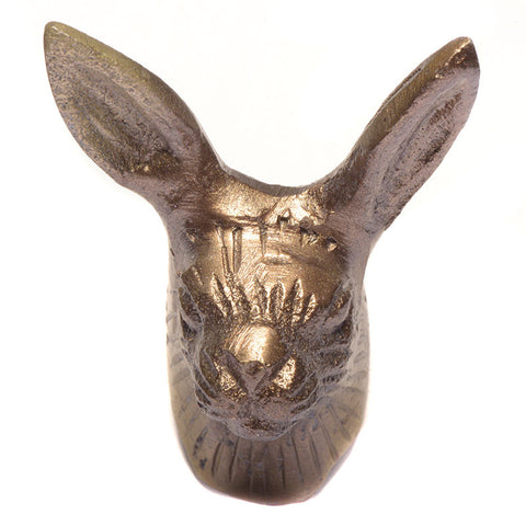 Brass look rabbit head pull