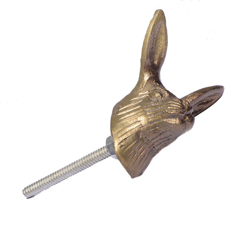 Brass look rabbit head pull