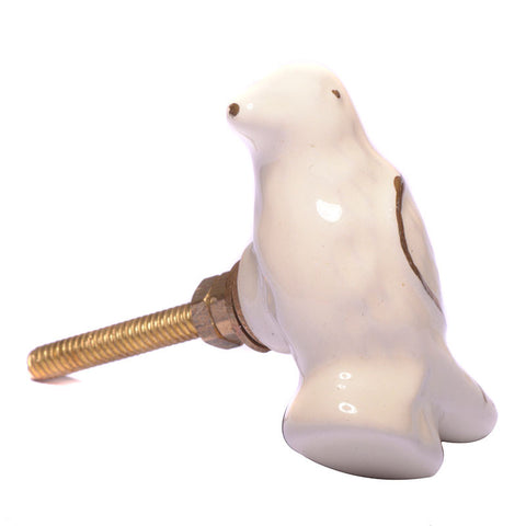 Ceramic Bird pull-ivory