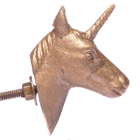Gold cast unicorn pull