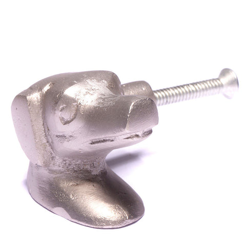 Cast iron dog head pull-silver
