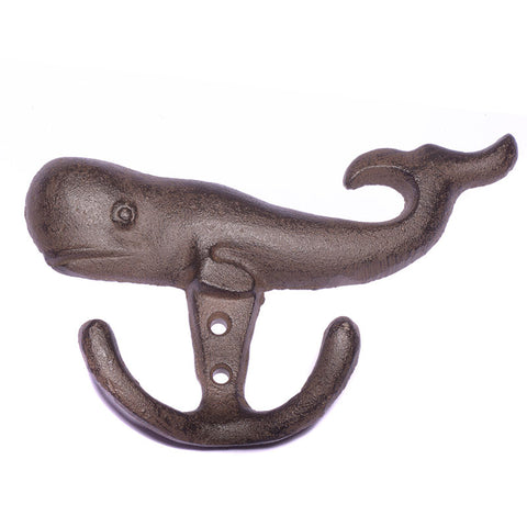 Cast Iron whale double hook-brown