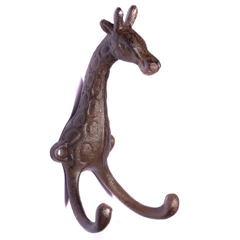 Brown cast iron giraffe hook