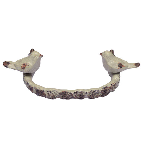 Cast iron birds and roses handle