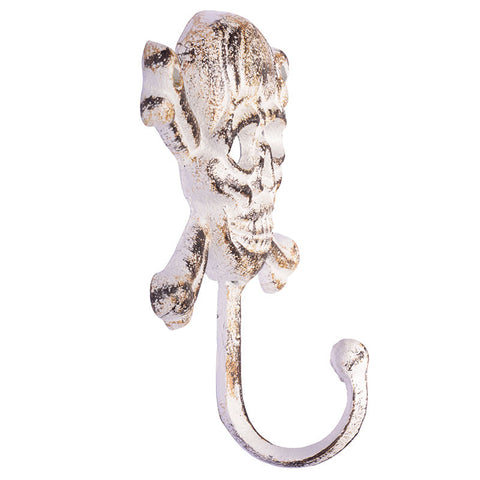 Cast iron skull hook-white