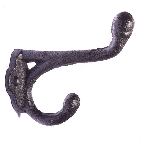 Small cast iron straight top hook-black