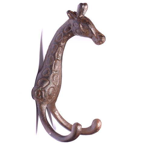 Brown cast iron giraffe hook