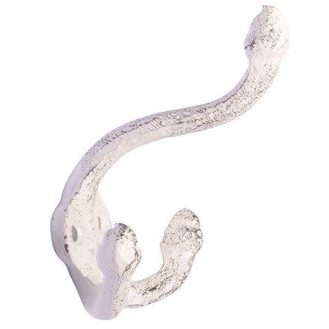 Small cast iron triple hook-white