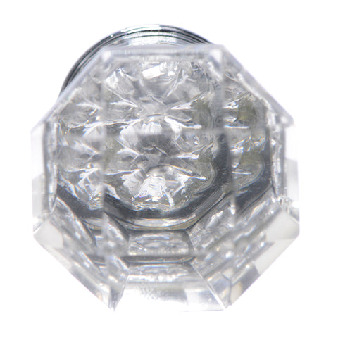 Octagonal glass pull with chrome backing- Large
