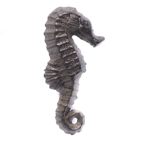 Cast iron seahorse pull-brown