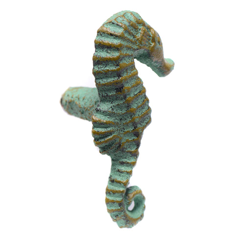 Cast iron seahorse pull-green