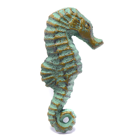 Cast iron seahorse pull-green