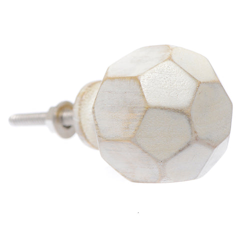 Wooden White-Faceted Pull
