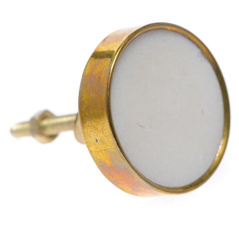 Flat marble/brass pull-white