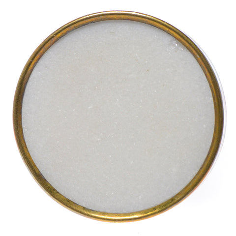 Flat marble/brass pull-white