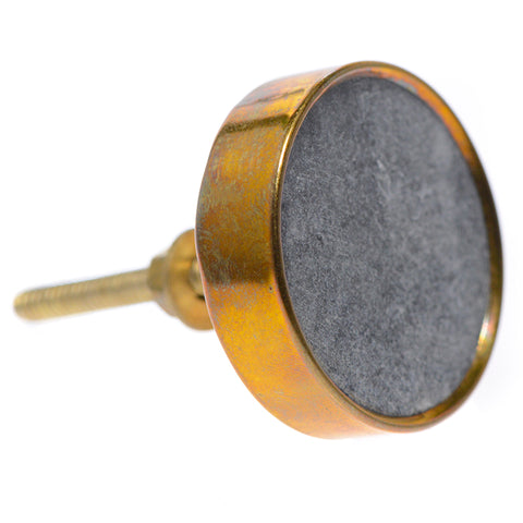 Flat marble/brass pull-grey