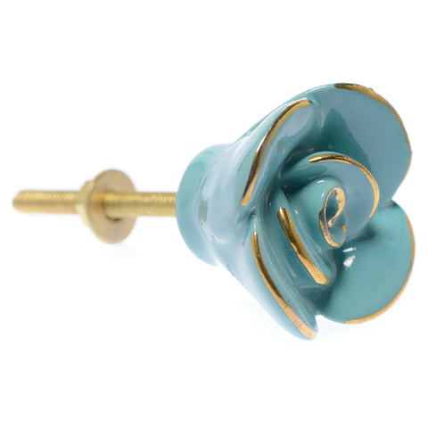 Retro ceramic rose pull-blue