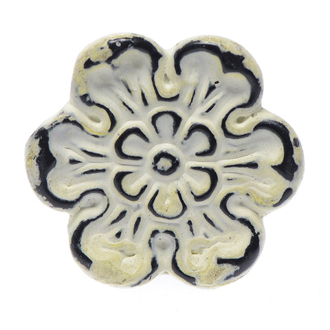Cast iron flower pull-cream
