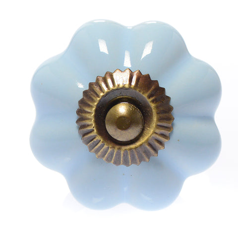Ceramic pumpkin shaped pull-light blue