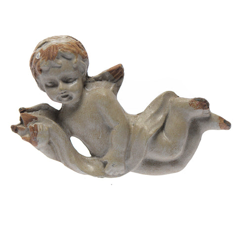 Cast iron cherub pull facing left