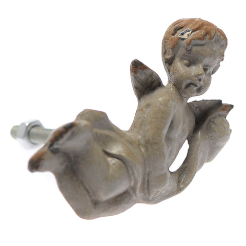 Cast iron cherub pull facing right