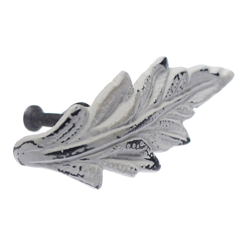 Cast iron leaf pull-grey