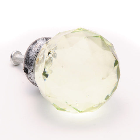 Acrylic round faceted pull-green