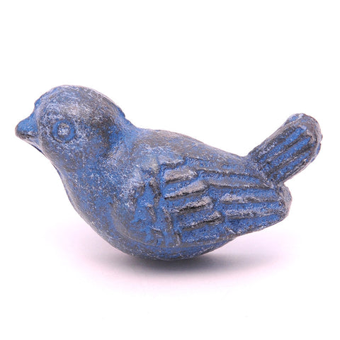 Cast iron bird pull-blue