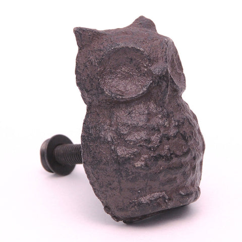Cast iron owl pull-natural