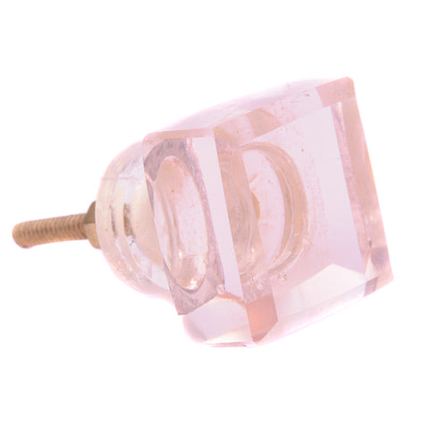 Large square glass pull-pink
