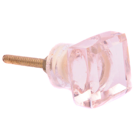 Medium square glass pull-pink