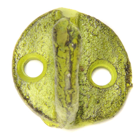 Cast iron mini hook - green
