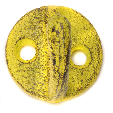 Cast iron mini hook - yellow
