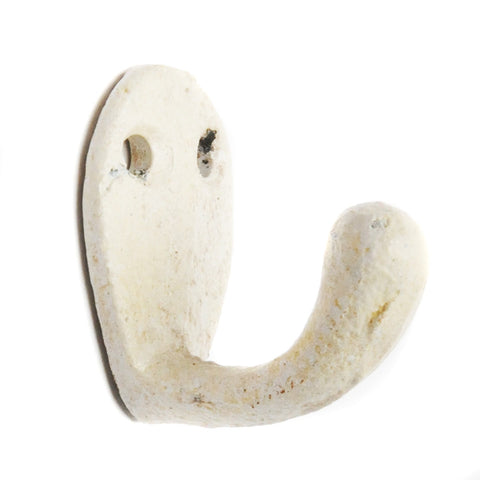 Cast iron oval mini  hook - white