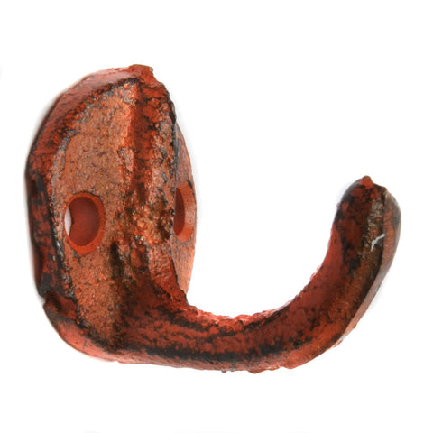 Cast iron mini hook - orange
