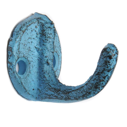 Cast iron mini hook - blue