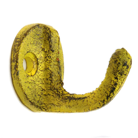 Cast iron mini hook - yellow