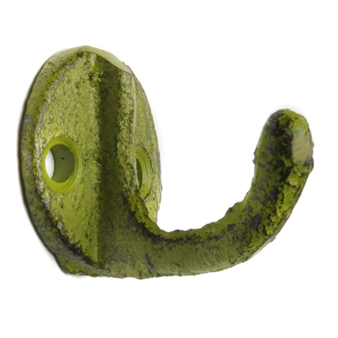 Cast iron mini hook - green