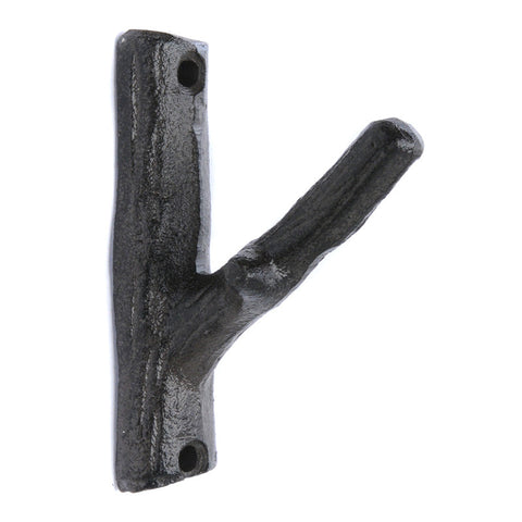 Cast iron single branch hook - black