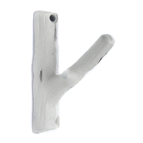 Cast iron single branch hook - white