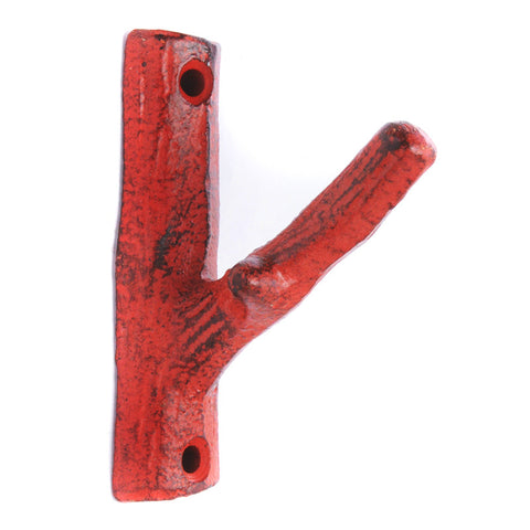Cast iron single branch hook - red