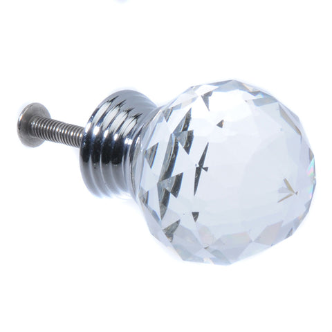 Blingy round faceted pull-small