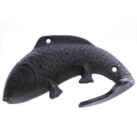 Large cast iron fish hook w/curved tail