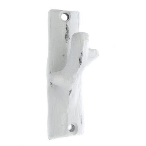 Cast iron single branch hook - white