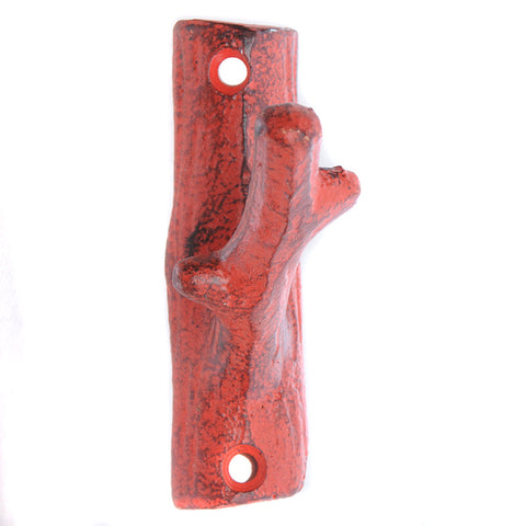 Cast iron single branch hook - red