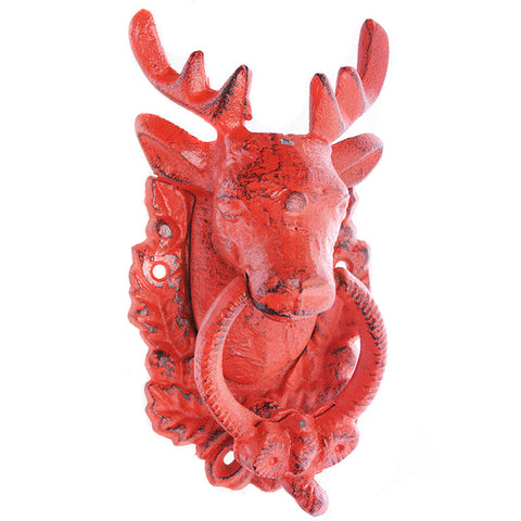 Stag head door knocker-red