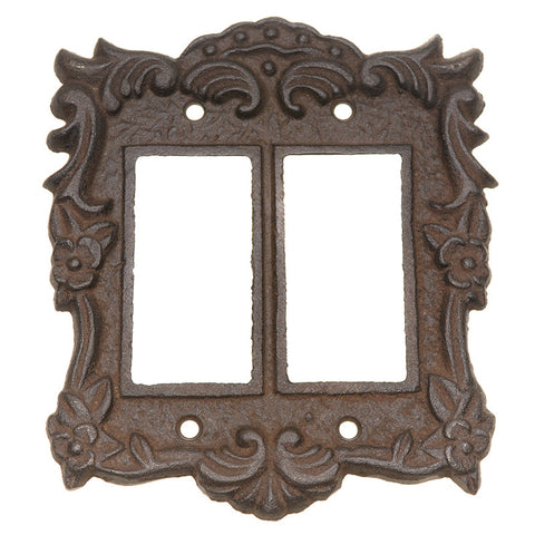 Double roses large hole switch cover-brown