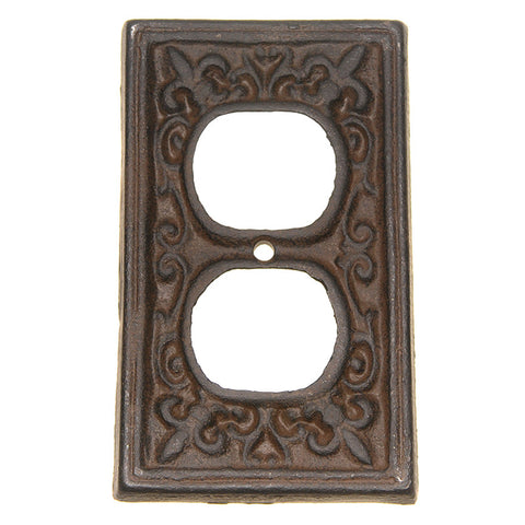 Fleur-de-lis outlet cover-brown