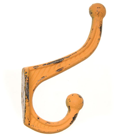 Cast iron distressed hook-orange