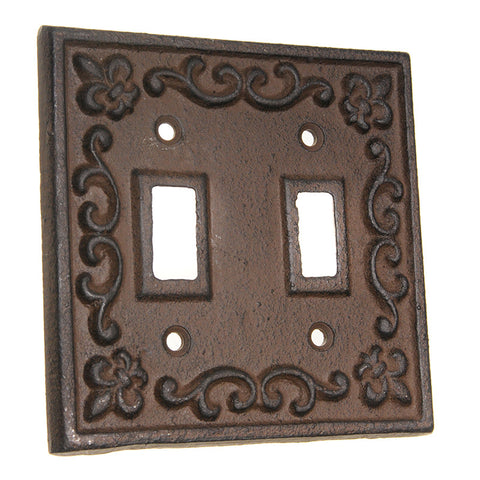 Double Fleur-de-Lis switch cover-brown